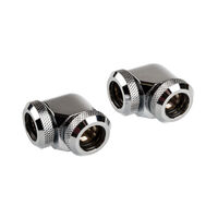 Corsair Hydro X Series XF Hardline Adapter 90 Degree 12mm OD to 12mm OD Hardtube - 2 Pack, chrome