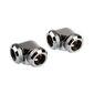 Corsair Hydro X Series XF Hardline Adapter 90 Degree 12mm OD to 12mm OD Hardtube - 2 Pack, chrome