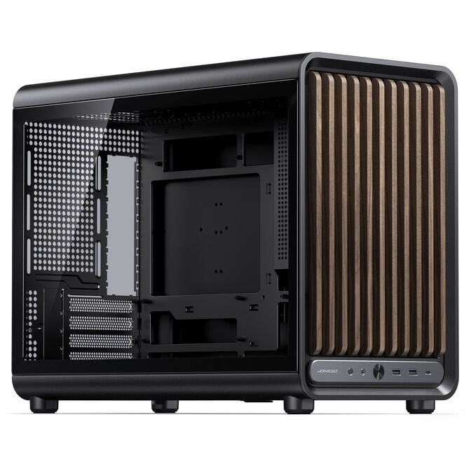 Jonsbo D33 Wood PC Case, Mini Case, mATX, Tempered Glass - Black, Wood image number 0