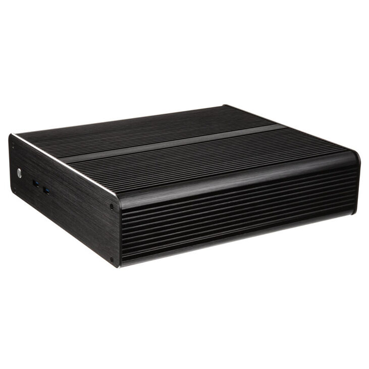 Akasa Euler M Fanless Mini-ITX case, 80W power supply, OEM - black image number 2