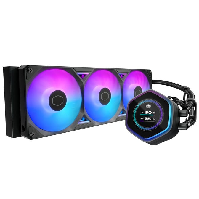 Cooler Master MasterLiquid 360 Atmos 2 LCD ARGB AIO Cooler - black image number 1