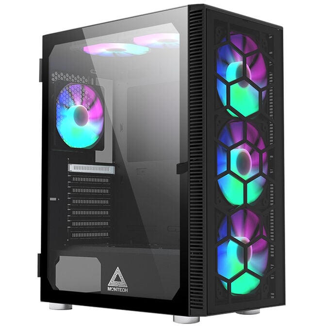 Montech X3 Glass Midi-Tower, RGB, Tempered Glass - schwarz image number 0