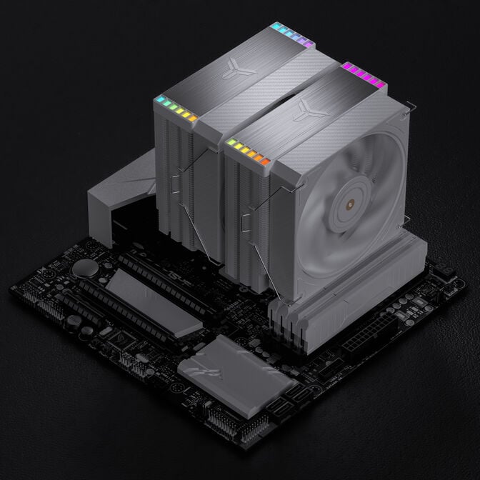 Jonsbo HX6280 CPU-K&uuml;hler, PWM, RGB - 130mm, wei&szlig; image number 13