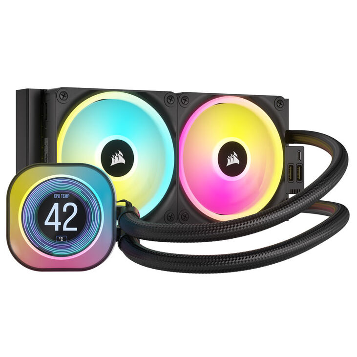 Corsair iCUE LINK H100i RGB LCD AiO Wasserkühlung - 240 mm, schwarz image number 0