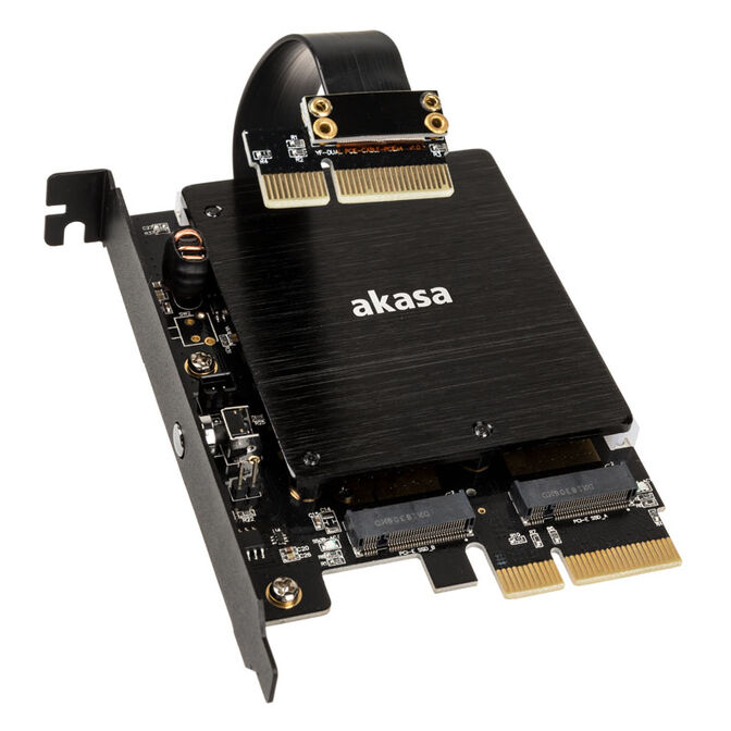 Akasa Dual M.2 PCI-E RGB LED Adapter Card image number 0