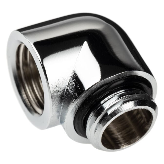 Alphacool Eiszapfen Adapter 90 Degree G1/4 Inch Male to G1/4 Inch Female - chrome image number 0