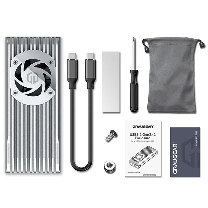Graugear G-M206-20G-F Ext. M.2 NVMe SSD Enclosure Gen2x2 20Gbit/s image number 1