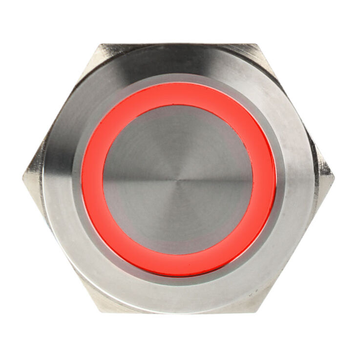 DimasTech Vandalism switch/button 25mm - Silverline - red image number 1