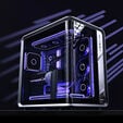 Jonsplus BO400CG PC Case, Mid Tower, ATX, Tempered Glass - Gunmetal Grey image number null