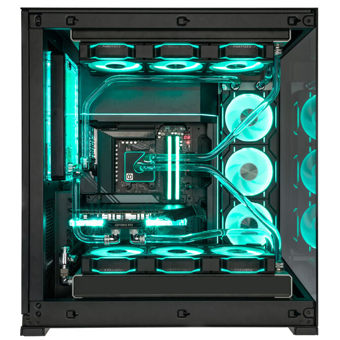 Gaming PC Crystal Phantom, AMD Ryzen 9 9800X3D, NVIDIA GeForce RTX 5090 - Custom Water Cooling image number 2