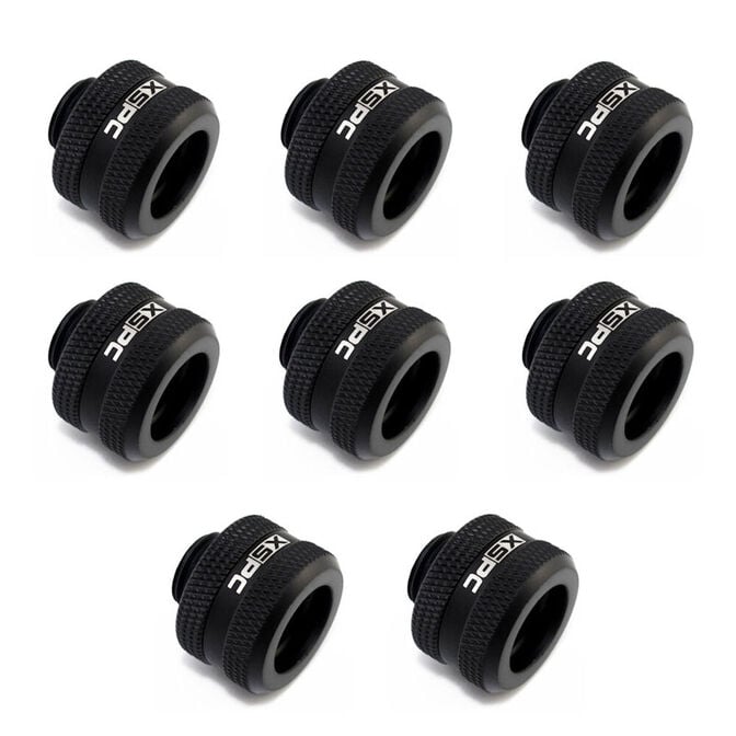 XSPC Anschluss G1/4" auf 14mm Hardtube, schwarz matt - 8 St&uuml;ck image number 0