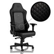 noblechairs HERO Real Leather Gaming Chair - Black/Black image number null