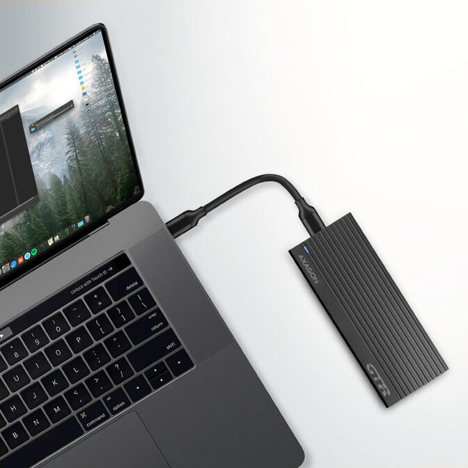 AXAGON EEM2-GTR external enclosure for M.2 SSDs USB-C 3.2 Gen 2, black image number 1