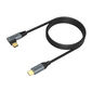 Akasa USB Typ C zu USB Typ C 100W PD Ladekabel, gewinkelt - schwarz
