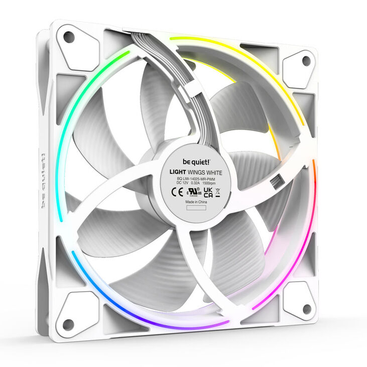 be quiet! Light Wings ARGB PWM Lüfter, Triple Pack - 140mm, weiß image number 2