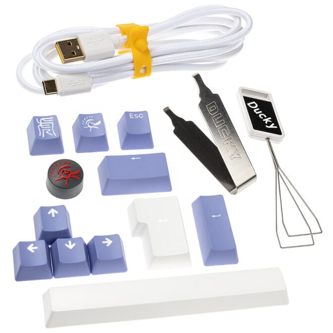 Ducky One 3 Classic Pure White Gaming Keyboard, RGB LED - MX-Clear image number 8