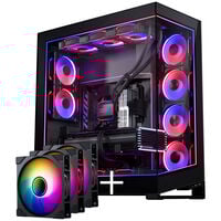 PHANTEKS NV Series NV7 E-ATX Case, Tempered Glass, ARGB- black + M25 Gen2 PWM D-RGB Fan 3-Pack - Reverse Blade, 140mm + DRGB Kit