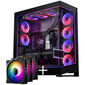 PHANTEKS NV Series NV7 E-ATX Case, Tempered Glass, ARGB- black + M25 Gen2 PWM D-RGB Fan 3-Pack - Reverse Blade, 140mm + DRGB Kit