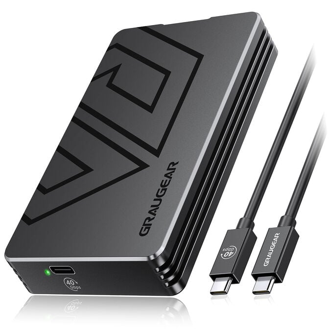 Graugear G-M2U4-40G01 SSD-Geh&auml;use, USB4, PCIe 4.0 x4 NVMe Support, l&uuml;fterlos - schwarz image number 1