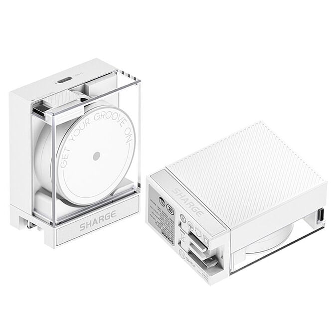 SHARGE Retractable 65W Charger EU PLUG - White image number 1