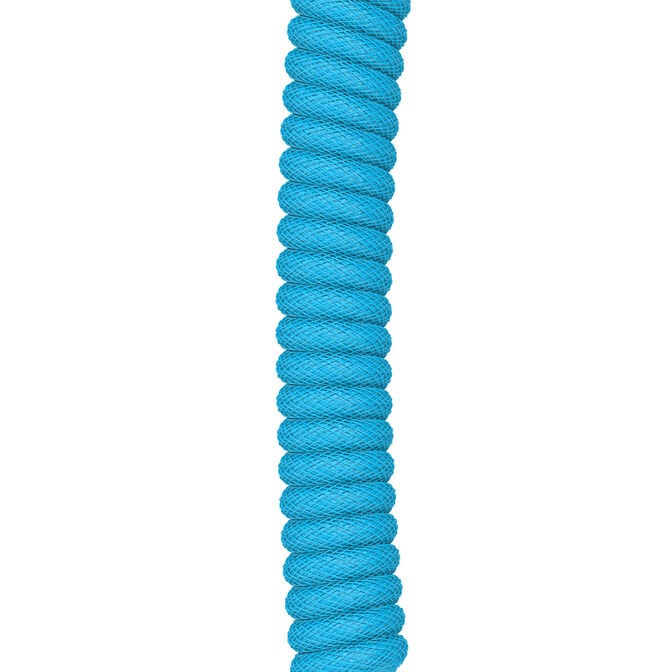 Glorious GMMK Coiled Cable Electric Blue, Spiral Keyboard Cable, USB-C/USB-A &ndash; Light Blue/Black image number 4