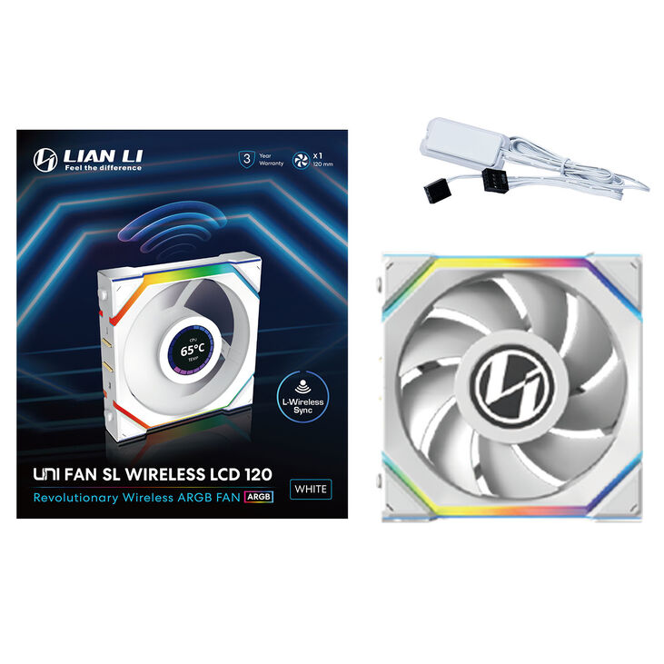 Lian Li UNI FAN SL Wireless LCD Fan, ARGB, PWM - 120 mm, white image number 7