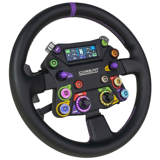 CONSPIT 310 APEX Steering Wheel, ARGB, 2.99&rdquo; Display, Dual Paddles - Black, 310mm image number 0