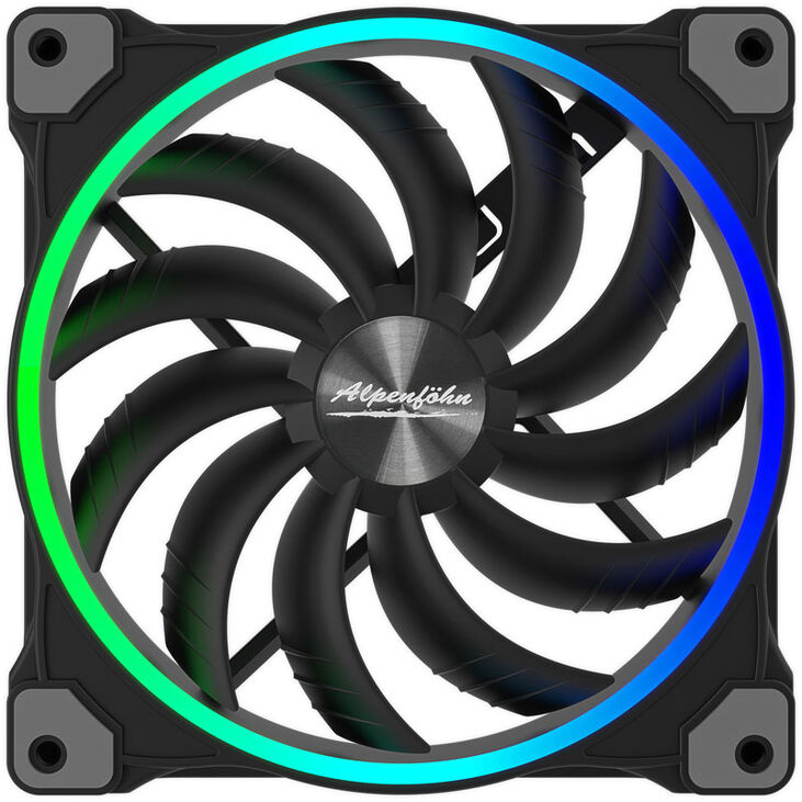 Alpenföhn 140mm Wing Boost 3 ARGB PWM-Lüfter, Triple - schwarz image number 2