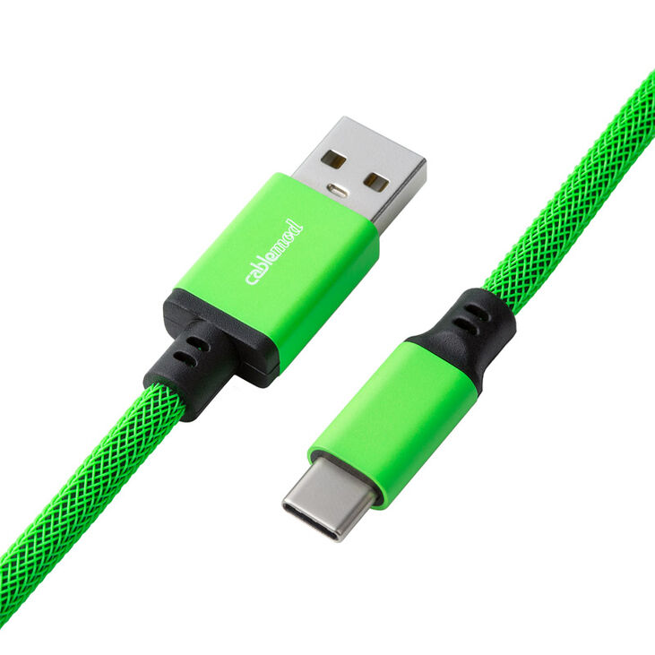 CableMod Classic Coiled Keyboard Cable USB-C zu USB Typ A, Viper Green - 150cm image number 2