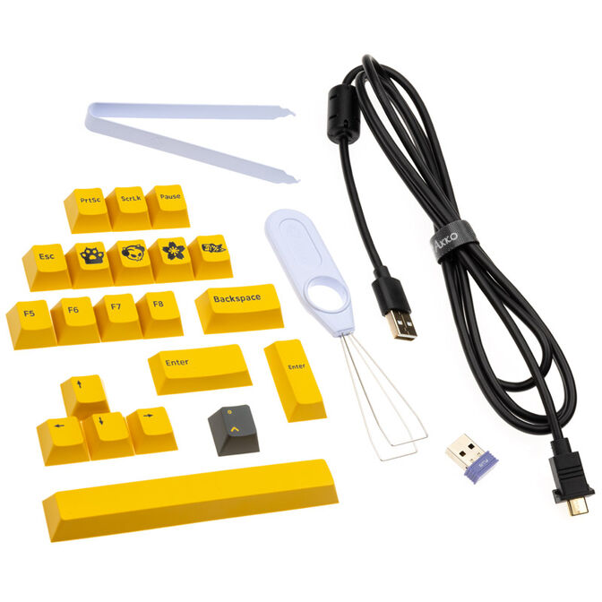 AKKO 3068B Plus Black&Gold Wireless Gaming Tastatur, mechanisch, RGB - V3 Cream Yellow, ISO (DE), schwarz image number 8