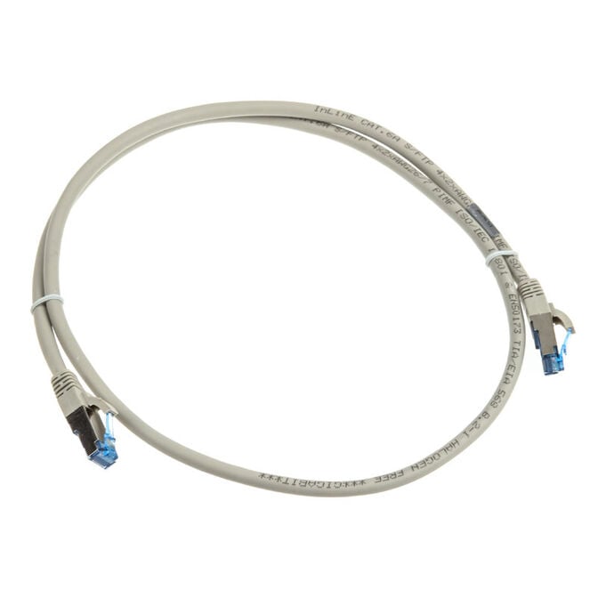 InLine Patch Cable Cat.6A, S/FTP (PiMf), 500MHz, grey - 1m image number 1