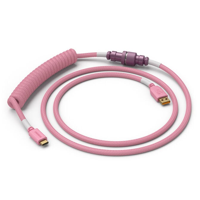 Glorious Coiled Cable Prism Pink, USB-C auf USB-A Spiralkabel - 1,37m, pink image number 0