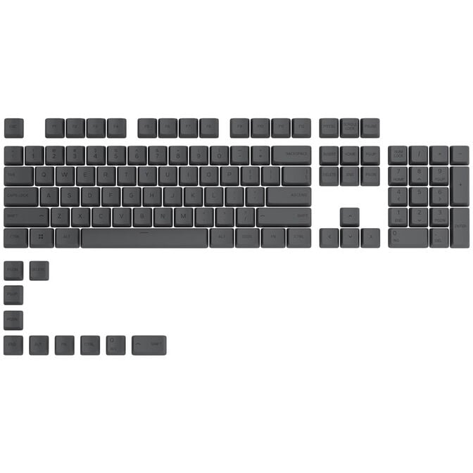 Glorious GPBT Keycaps - 114 PBT Tastenkappen, ANSI, US-Layout, Black Ash image number 0