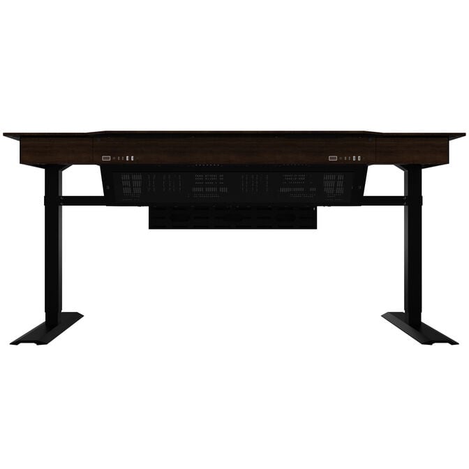 Lian Li DK07 Tischgeh&auml;use Wood Edition, Dual-System-f&auml;hig, 2x E-ATX, h&ouml;henverstellbar - Walnuss, schwarz image number 3