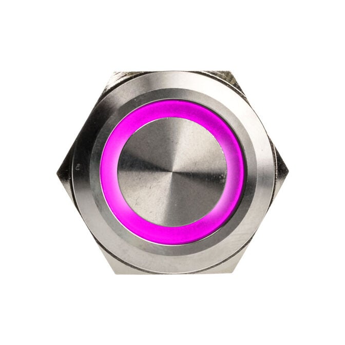 DimasTech Vandalism switch/button 25mm, Silverline Ring - RGB image number 1