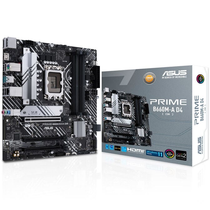 ASUS Prime B660M-A D4-CSM, Intel B660 motherboard, LGA1700 socket, DDR4 image number 0