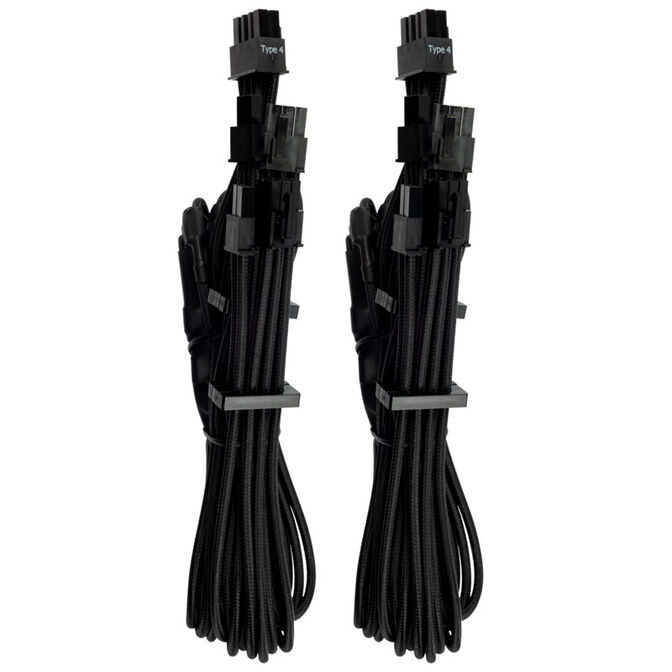 Corsair Premium Sleeved PCIe Dual-Kabel, Doppelpack (Gen 4) - schwarz image number 0