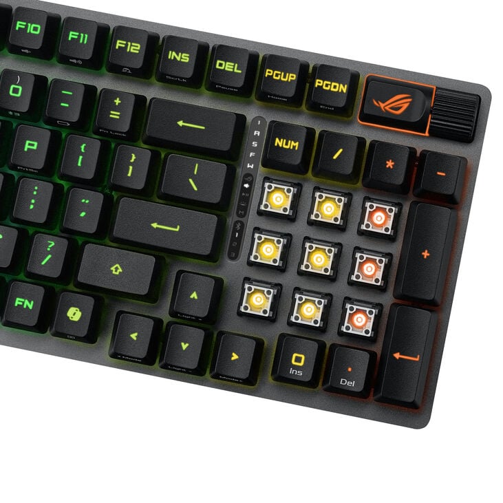 ASUS ROG Strix Scope II 96 RX Wireless Gaming Tastatur, 96%, RGB - schwarz, ROG RX RED image number 9