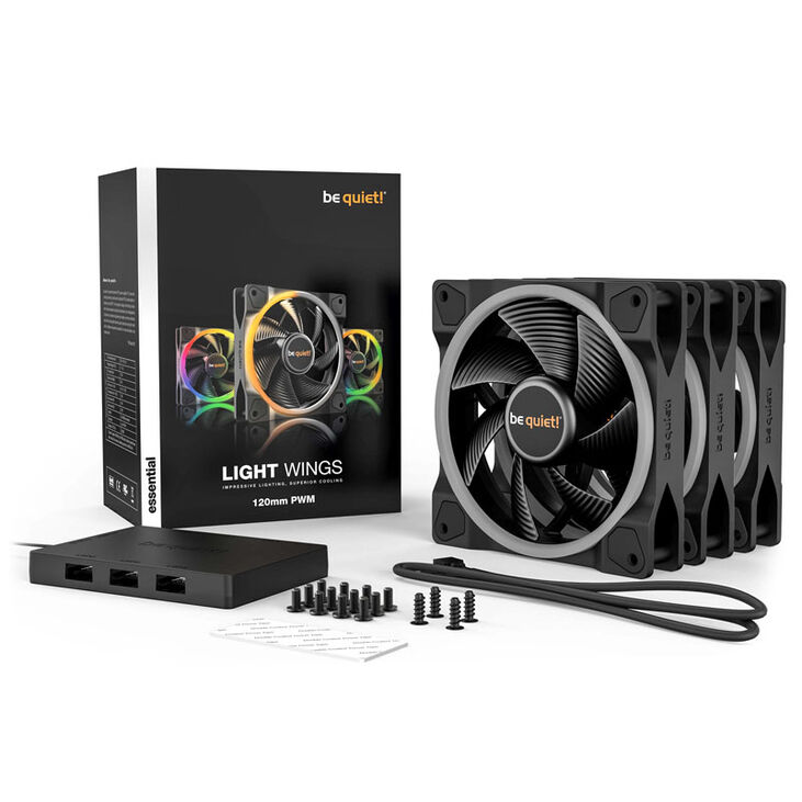 be quiet! Light Wings ARGB PWM Lüfter, Triple Pack - 120mm, schwarz image number 5
