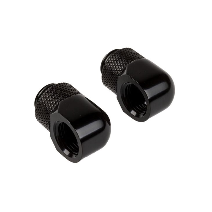 Corsair Hydro X Series Adapter 90 Grad G1/4 Zoll AG auf G1/4 Zoll IG - 2er Pack, drehbar, schwarz image number 1