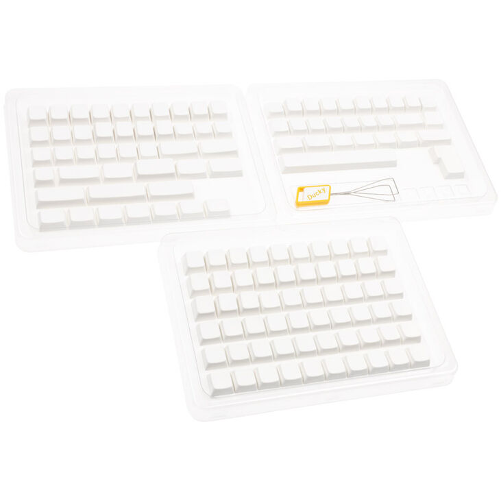 Ducky Blank White PBT Set, MDA Profile - 133 Keycaps, ANSI US Layout, ANSI US Layout image number 0