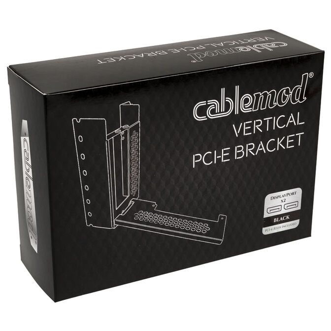 CableMod vertical graphics card holder with PCIe x16 riser cable, 2x DisplayPort - black image number 6