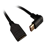 InLine DisplayPort adapter cable, 8K4K, angled upwards - 0.15m
