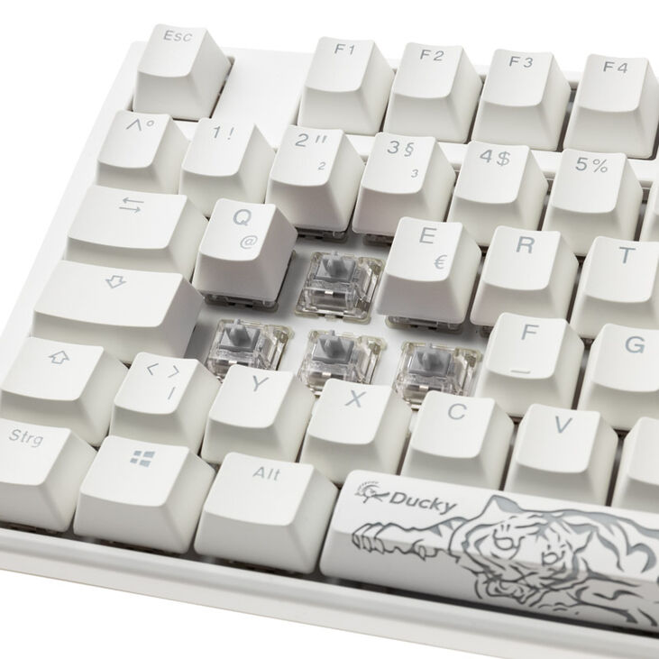 Ducky One 3 Classic Pure White Gaming Keyboard, RGB LED - MX-Speed-Silver image number 4