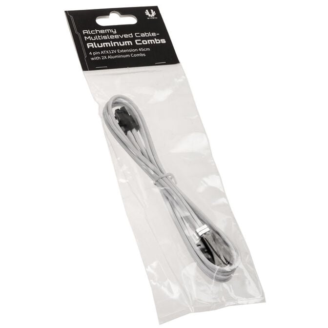 BitFenix Alchemy 4-pin ATX12V extension cable, 45 cm, sleeved - white image number 3