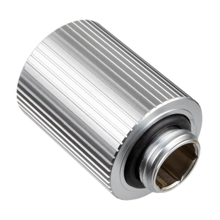 EK Water Blocks EK-Quantum Torque G1/4 Inch Extension Straight Fitting 28mm - Satin Titanium image number 1
