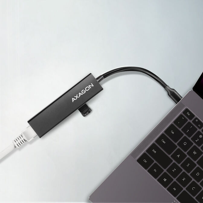 AXAGON HMC-GL3A USB-C-Hub, 3x USB-A, Gbit-LAN, schwarz image number 1