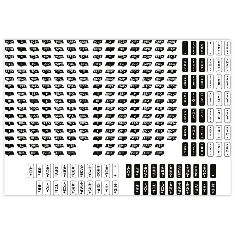 Asetek SimSports Sticker-Set - weiß