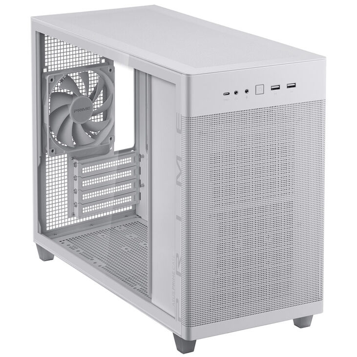 ASUS Prime AP201 Micro-ATX case, Tempered Glass - white image number 1