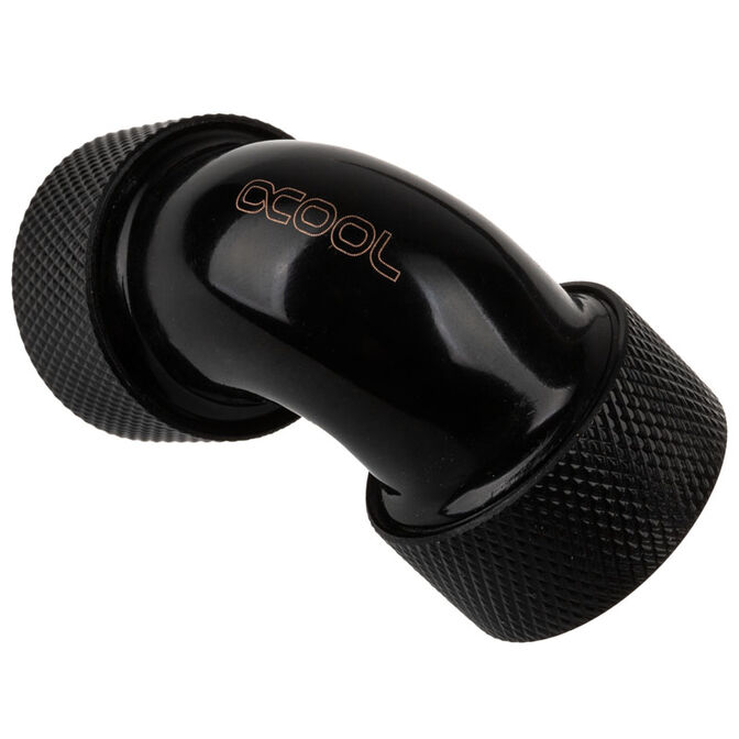 Alphacool HT Adapter 90 Degree 16mm OD to 16mm OD Hardtube - knurled, black image number 1